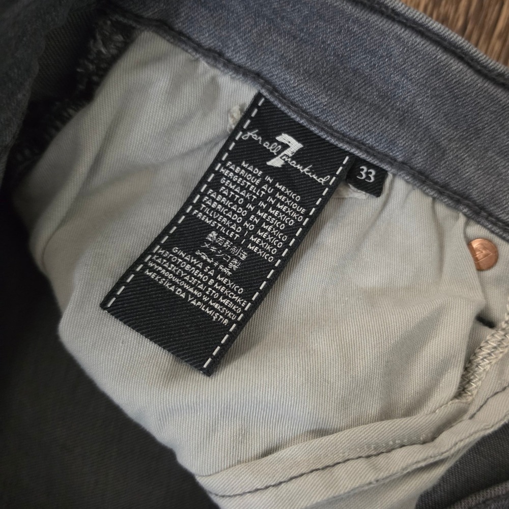 7 FOR ALL MANKIND Austyn Jeans Mens 33 Gray Relaxed Straight Leg Denim - Picture 4 of 6